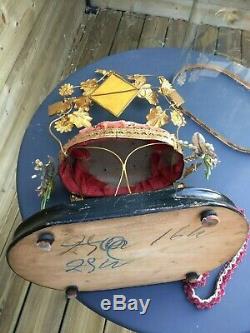 ANCIEN GLOBE DE MARIÉE XIXEME avec sa garniture intérieure Hauteur totale 48 cm