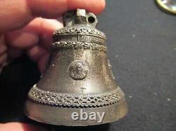 ANCIEN RARE GRELOT CLOCHE BRONZE CHEVAUX antique brass bell ART POPULAIRE