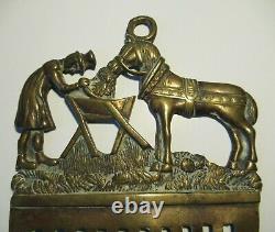 ANCIEN RARE PEIGNE CRIN CHEVAL BRONZE CHEVAUX antique brass horse ART POPULAIRE