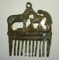 ANCIEN RARE PEIGNE CRIN CHEVAL BRONZE CHEVAUX antique brass horse ART POPULAIRE