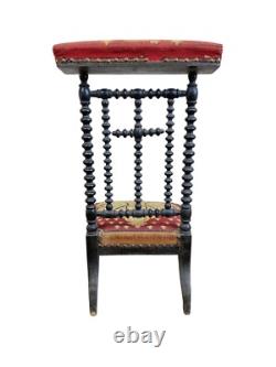 ART POPULAIRE Prie-dieu Napoléon III (1876) En Bois Et Tissu Brodé