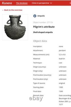 Ampoule Pelerin Médiévale Coquille Saint Jacques Héraldique Gothique XIVe XVe