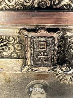 Ancien Cadre Métal Argenté époque INDOCHINE