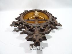 Ancien Cadre Religieux Foret Noire Bois Sculpte Crucifix Christianisme Religious