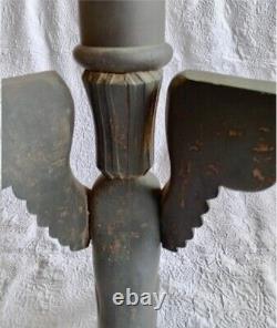 Ancien Chandelier Bougeoir Pic Cierge En Bois Sculpté SPHYNX Haute Période