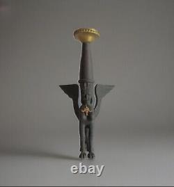 Ancien Chandelier Bougeoir Pic Cierge En Bois Sculpté SPHYNX haute période