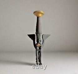 Ancien Chandelier Bougeoir Pic Cierge En Bois Sculpté SPHYNX haute période