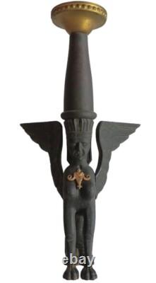 Ancien Chandelier Bougeoir Pic Cierge En Bois Sculpté SPHYNX haute période