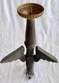 Ancien Chandelier Bougeoir Pic Cierge En Bois Sculpté SPHYNX haute période