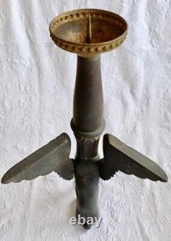 Ancien Chandelier Bougeoir Pic Cierge En Bois Sculpté SPHYNX haute période