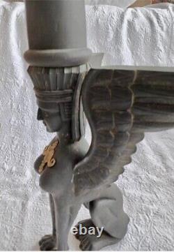 Ancien Chandelier Bougeoir Pic Cierge En Bois Sculpté SPHYNX haute période