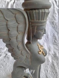 Ancien Chandelier Bougeoir Pic Cierge En Bois Sculpté SPHYNX haute période