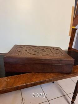 Ancien Coffret Cuir Repoussé MALI Années 30 Art Soudanais Touareg Mandingue