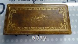 Ancien Coffret Necessaire A Cacheter En Cuir Avec Prenom Incruste XIX