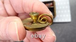 Ancien Coffret Necessaire A Cacheter En Cuir Avec Prenom Incruste XIX