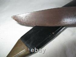 Ancien Couteau droit Inde / Indonésie manche corne de boeuf