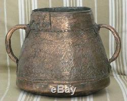 Ancien Cuivre Chaudron Pot Afrique du Nord Orient datation difficile très vieux