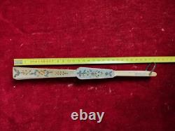 Ancien Éventail Isabelin. Papier Peint, Os Sculpté Et Nacre. Espagne. XIX Siècle