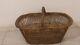 Ancien Grand Panier En Osier Vintage Rangement A Linge Fruits Divers Decoration