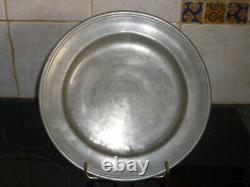 Ancien Grand Plat Rond Creux En Etain A La Cardinal Avec Poincon 29 CM 1kg100