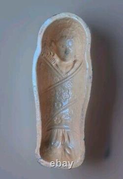 Ancien Moule A Gâteau Terre Cuite Poupon Alsace Art Pop Engobe Clair