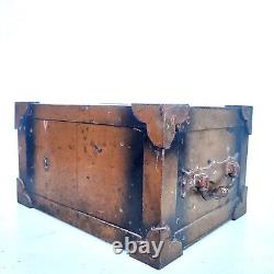 Ancien Petit Coffre Fort Dlg Fichet Bauche Old Iron Strongbox Safe Cassaforte