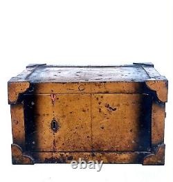 Ancien Petit Coffre Fort Dlg Fichet Bauche Old Iron Strongbox Safe Cassaforte