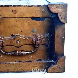 Ancien Petit Coffre Fort Dlg Fichet Bauche Old Iron Strongbox Safe Cassaforte