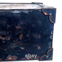 Ancien Petit Coffre Fort Dlg Fichet Bauche Old Iron Strongbox Safe Cassaforte