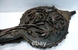 Ancien SOUFFLET bois sculpté XIXème siècle art populaire cheminée