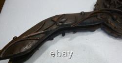 Ancien SOUFFLET bois sculpté XIXème siècle art populaire cheminée