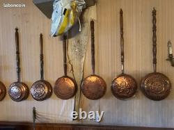 Ancien bassinoire chauffe lit du 19e Objet décoratif en cuivre