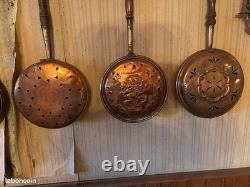 Ancien bassinoire chauffe lit du 19e Objet décoratif en cuivre