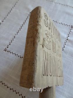 Ancien battoir de lavandière publicité savon Monier Eyguières art populaire