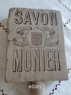Ancien battoir de lavandière publicité savon Monier Eyguières art populaire