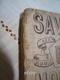 Ancien battoir de lavandière publicité savon Monier Eyguières art populaire