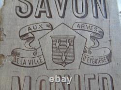Ancien battoir de lavandière publicité savon Monier Eyguières art populaire