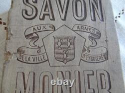 Ancien battoir de lavandière publicité savon Monier Eyguières art populaire
