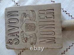 Ancien battoir de lavandière publicité savon Monier Eyguières art populaire