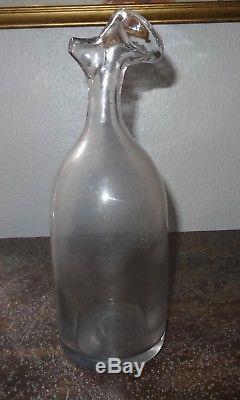 Ancien biberon ou tire lait en verre soufflé XIXe