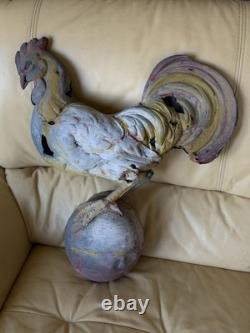 Ancien coq de clocher en zinc Pièce authentique marquée par l'Histoire