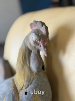 Ancien coq de clocher en zinc Pièce authentique marquée par l'Histoire