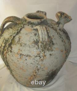 Ancien grande Cruche à Huile de noix- Perigord XVIII-BUIRE DOURNE POTERIE 38 cm