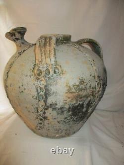 Ancien grande Cruche à Huile de noix- Perigord XVIII-BUIRE DOURNE POTERIE 38 cm