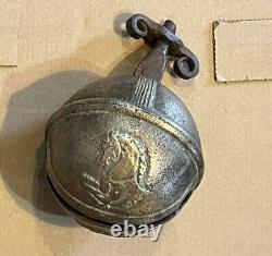 Ancien grelot D'attelage En BRONZE, Cheval Chevaux, 9 1/2