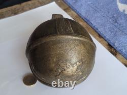 Ancien grelot d attelage Poste diligence N°9 cloche en bronze cheval Pégase 11cm