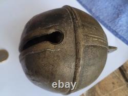Ancien grelot d attelage Poste diligence N°9 cloche en bronze cheval Pégase 11cm