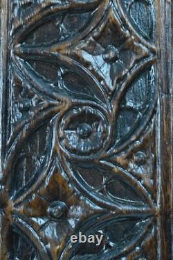 Ancien panneaux gothique en bois sculpté haute époque chêne médiéval Normandie