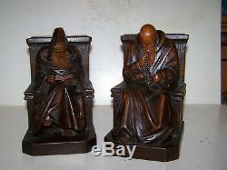 Ancien serre livre en bois sculpé du XIX eme religieux