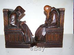 Ancien serre livre en bois sculpé du XIX eme religieux